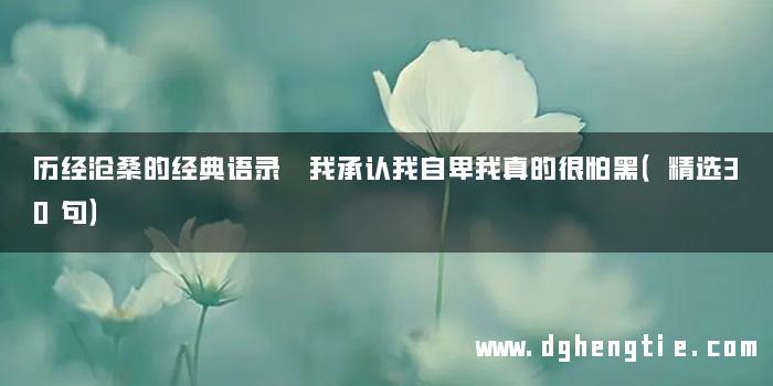 历经沧桑的经典语录 我承认我自卑我真的很怕黑（精选30句）